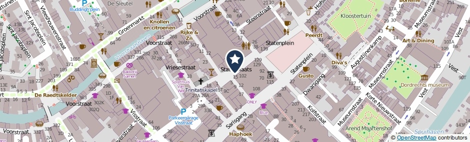 Kaartweergave Statenplaats in Dordrecht