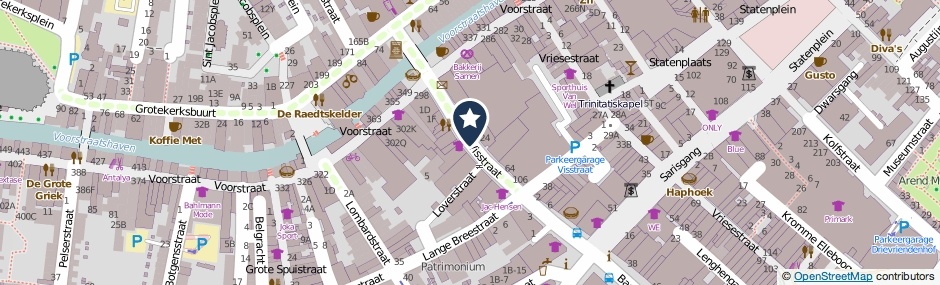 Kaartweergave Visstraat in Dordrecht