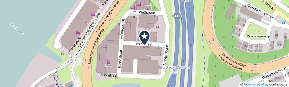 Kaartweergave Voltastraat in Dordrecht