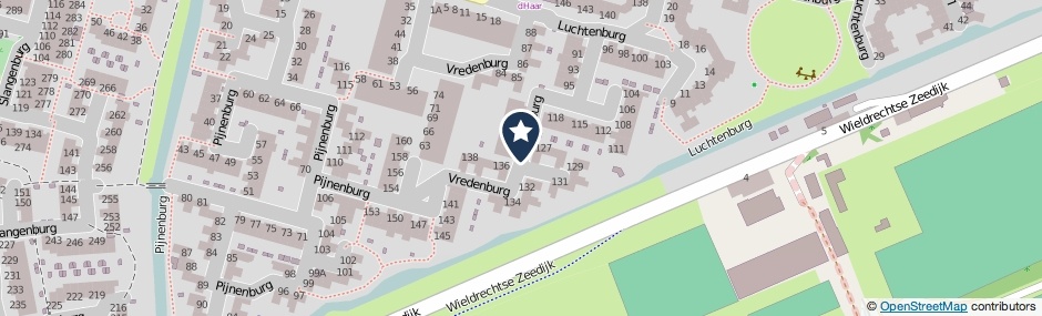 Kaartweergave Vredenburg in Dordrecht