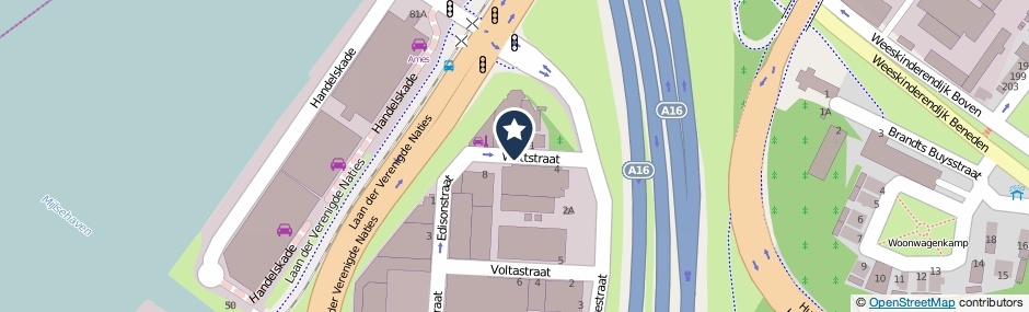 Kaartweergave Wattstraat in Dordrecht