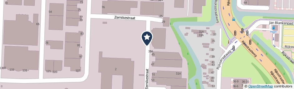 Kaartweergave Zernikestraat in Dordrecht