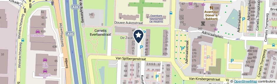 Kaartweergave Zoutmanstraat in Dordrecht