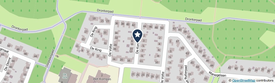 Kaartweergave De Korte Baan in Dronten