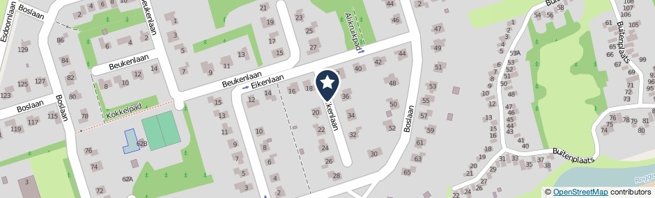 Kaartweergave Eikenlaan in Dronten