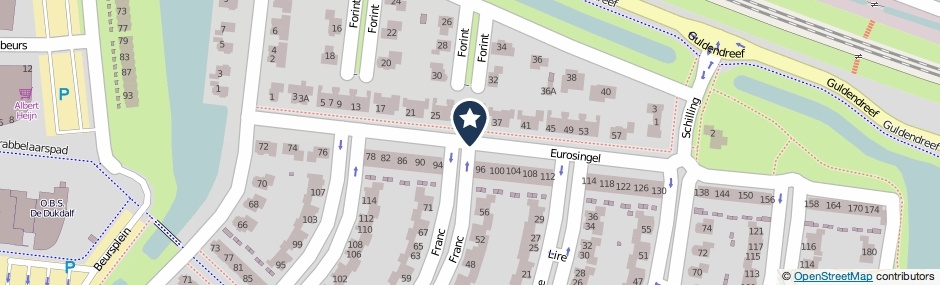 Kaartweergave Eurosingel in Dronten