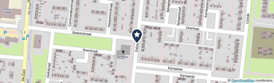 Kaartweergave Galjoenstraat in Dronten
