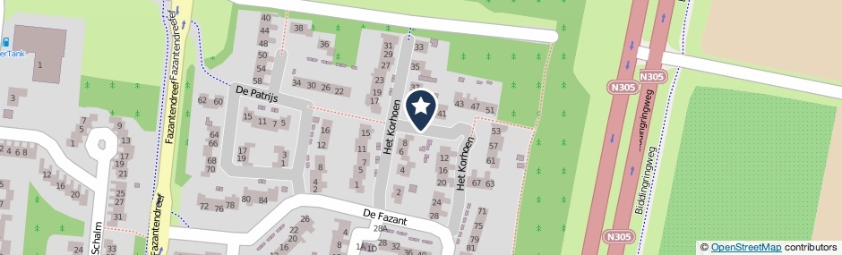 Kaartweergave Het Korhoen in Dronten