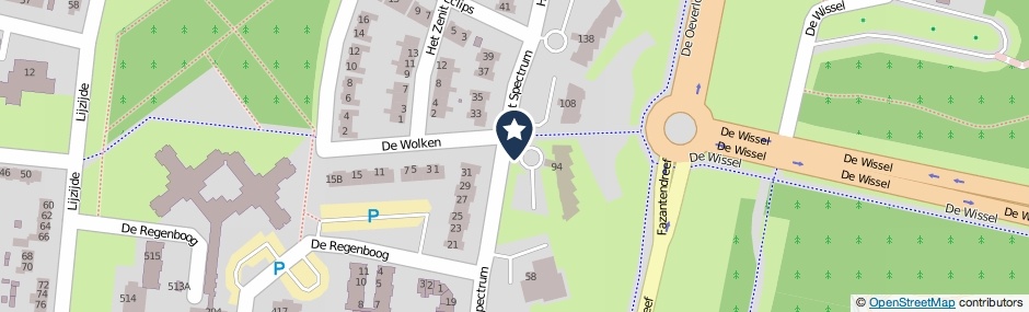 Kaartweergave Het Spectrum in Dronten