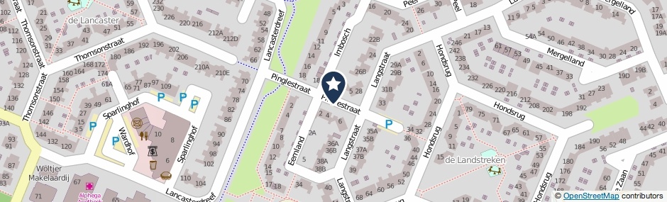 Kaartweergave Pinglestraat in Dronten
