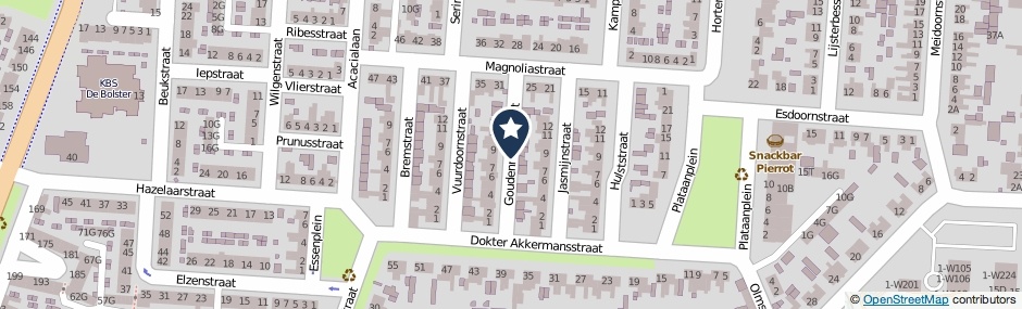 Kaartweergave Goudenregenstraat in Drunen