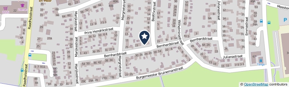 Kaartweergave Bernhardstraat 19 in Druten
