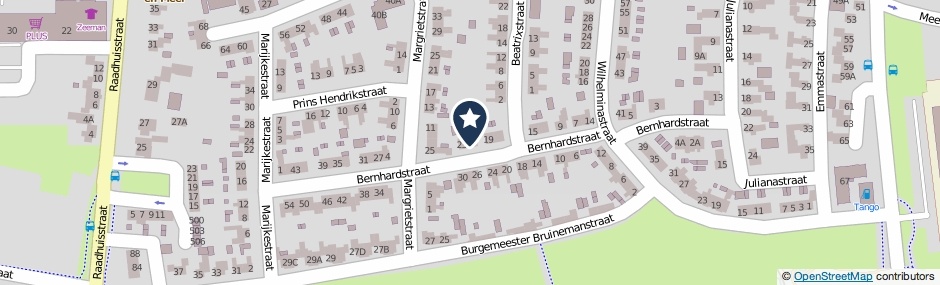 Kaartweergave Bernhardstraat 21 in Druten