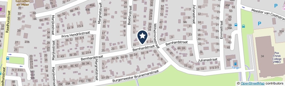 Kaartweergave Bernhardstraat 9 in Druten