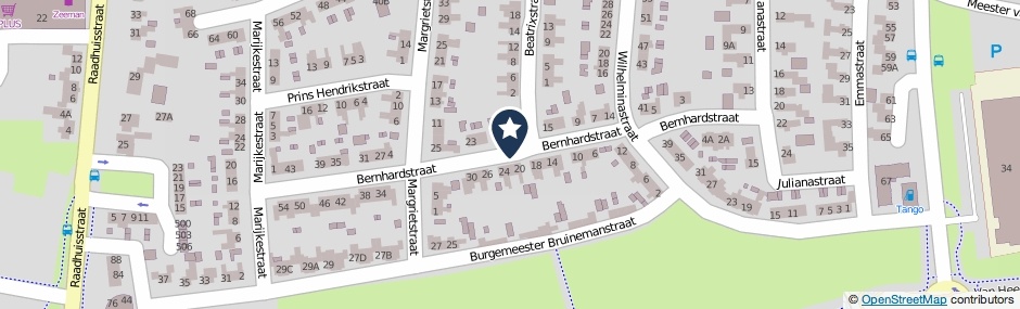 Kaartweergave Bernhardstraat in Druten