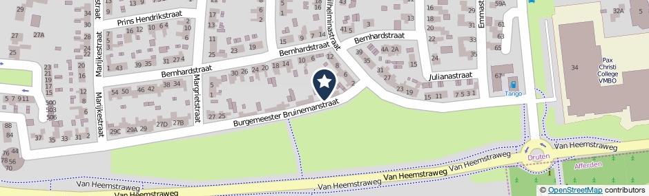 Kaartweergave Burgemeester Bruinemanstraat 11 in Druten