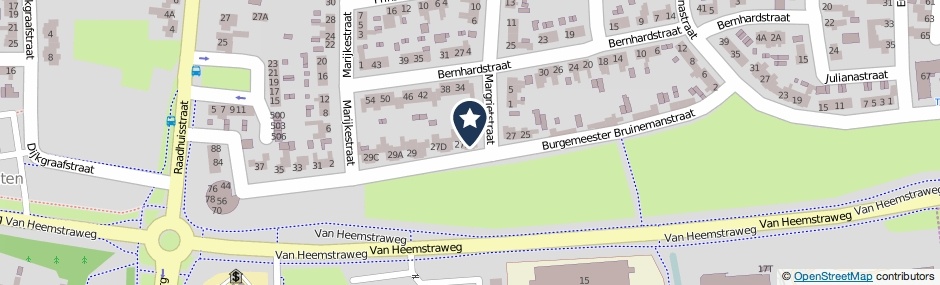 Kaartweergave Burgemeester Bruinemanstraat 27-A in Druten