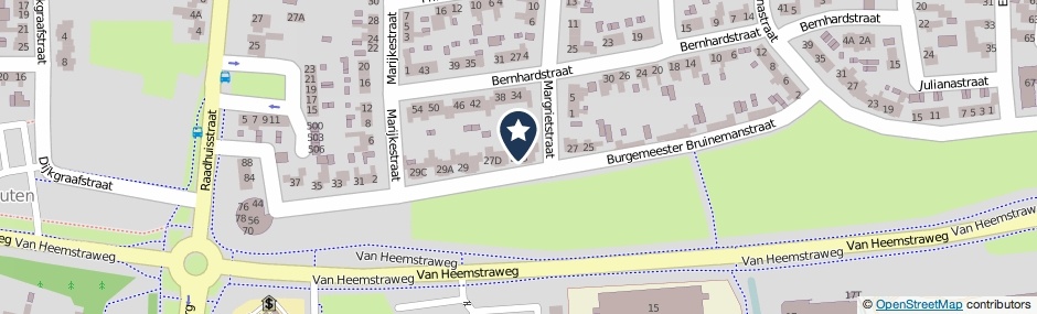 Kaartweergave Burgemeester Bruinemanstraat 27-B in Druten