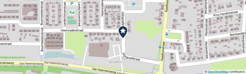Kaartweergave Dijkgraafstraat in Druten