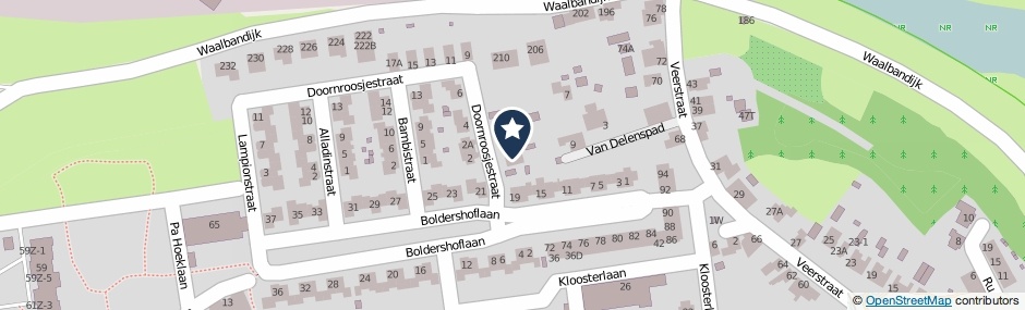 Kaartweergave Doornroosjestraat 1 in Druten