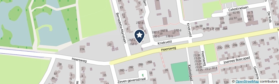 Kaartweergave Kriekveld 21-Z5 in Druten