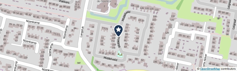 Kaartweergave Middelveld in Druten