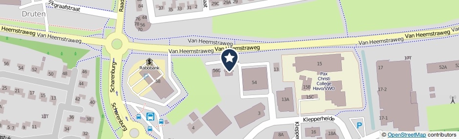 Kaartweergave Van Heemstraweg 56-A in Druten