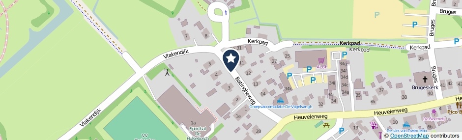 Kaartweergave Batingheweg in Dwingeloo