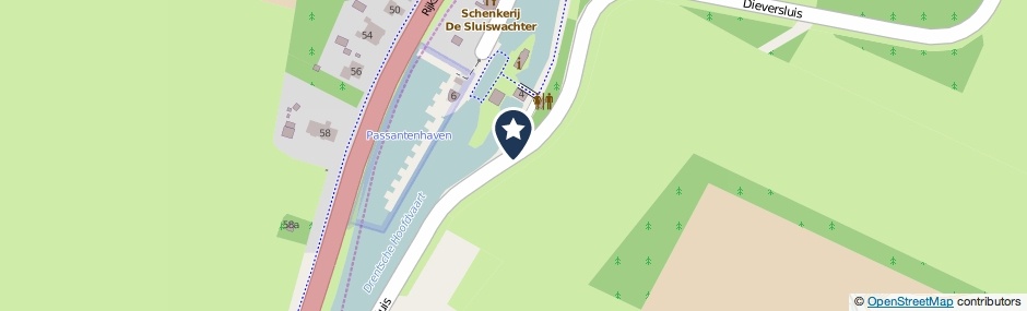 Kaartweergave Dieversluis in Dwingeloo