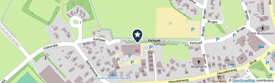 Kaartweergave Kerkpad in Dwingeloo