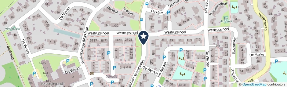 Kaartweergave Weverslaan in Dwingeloo
