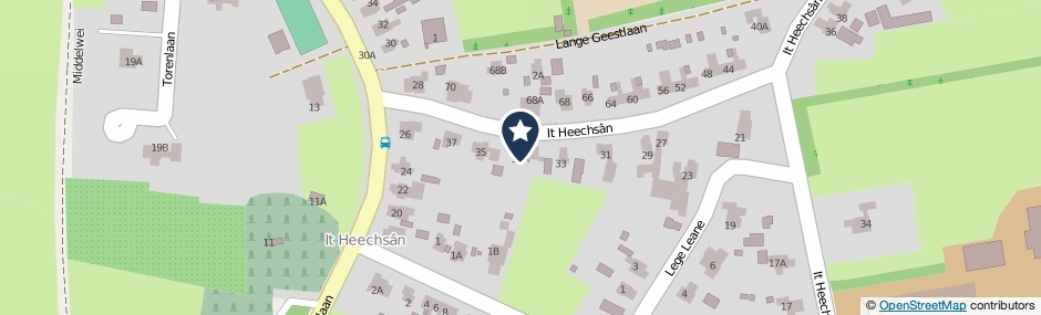 Kaartweergave It Heechsan 33-A in Eastermar