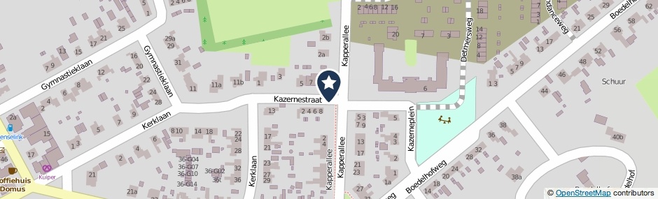 Kaartweergave Kazernestraat in Eefde