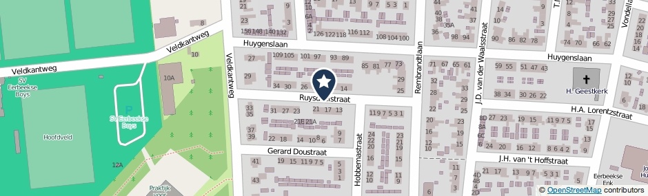 Kaartweergave Ruysdaelstraat in Eerbeek