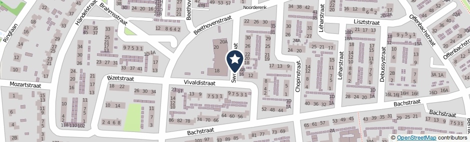Kaartweergave Sweelinckstraat in Eerbeek
