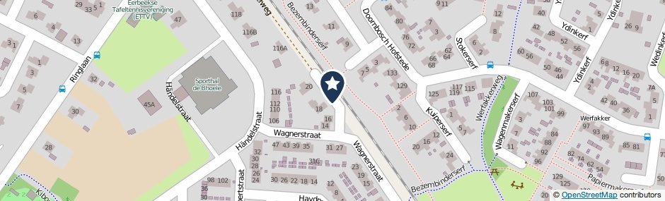 Kaartweergave Wagnerstraat in Eerbeek