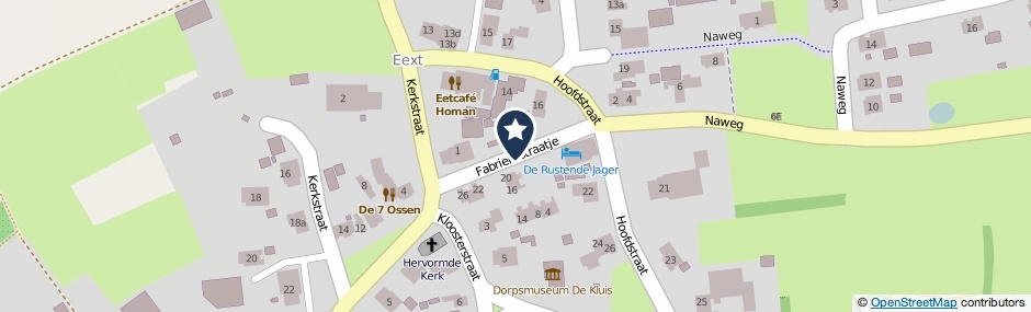 Kaartweergave Fabrieksstraatje in Eext