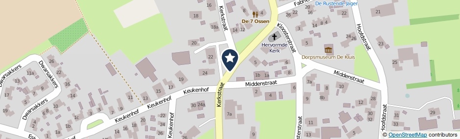 Kaartweergave Kerkstraat in Eext