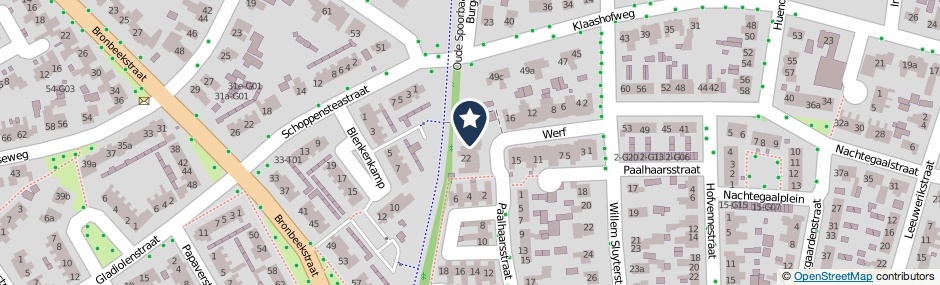 Kaartweergave Werf 20 in Eibergen