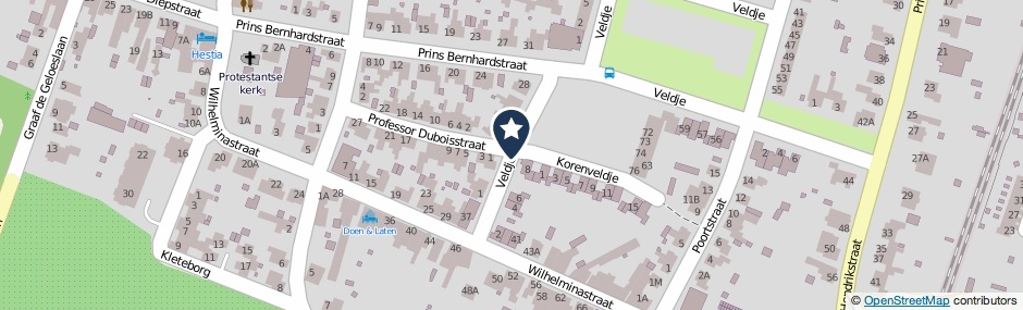 Kaartweergave Veldjesstraat in Eijsden