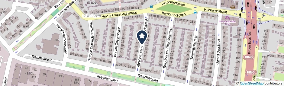 Kaartweergave Abraham Van Diepenbeeckstraat in Eindhoven