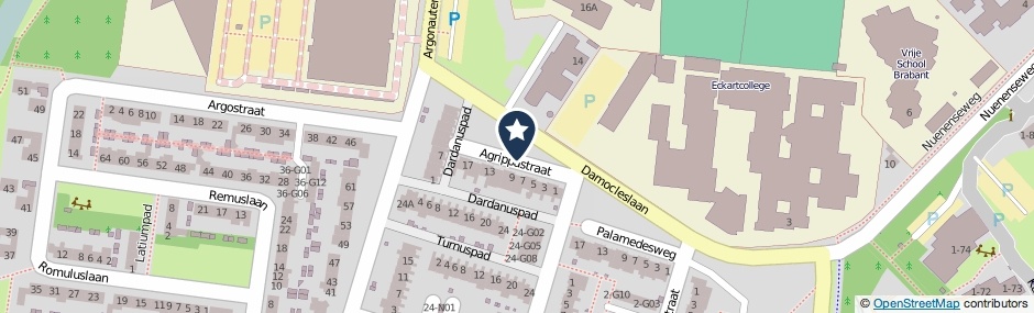 Kaartweergave Agrippastraat in Eindhoven