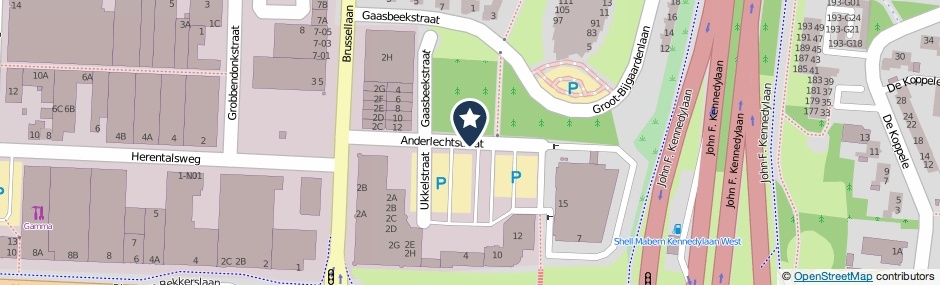 Kaartweergave Anderlechtstraat in Eindhoven