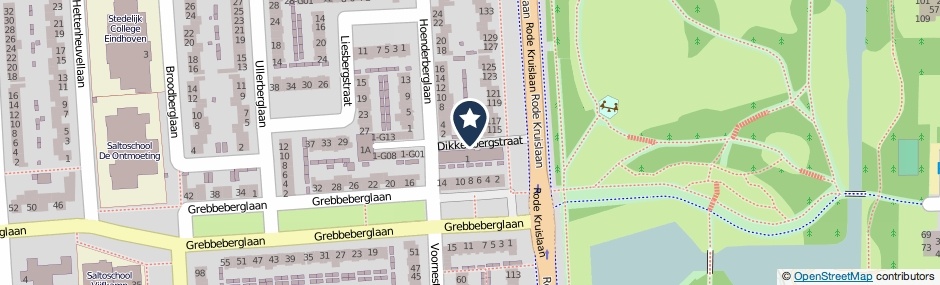 Kaartweergave Dikkenbergstraat in Eindhoven