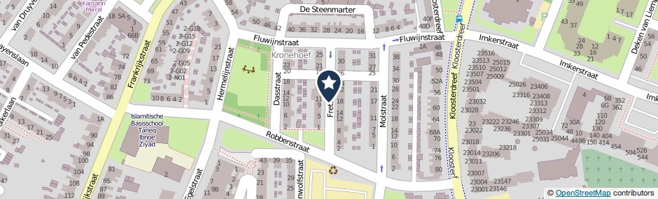 Kaartweergave Fretstraat in Eindhoven