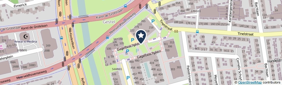 Kaartweergave Gagelboschplein in Eindhoven