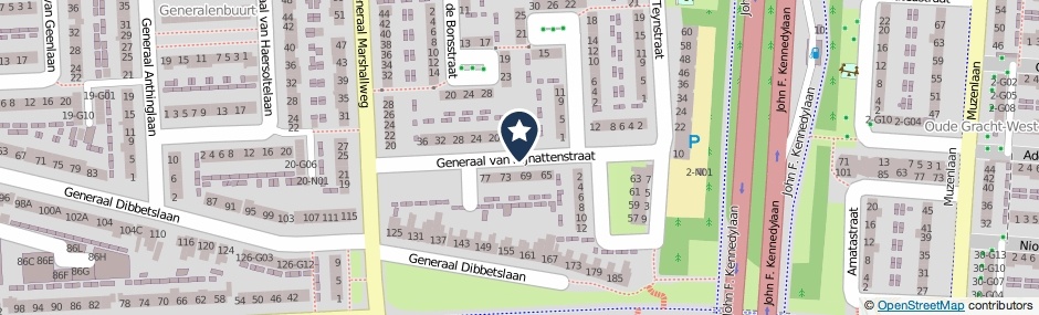 Kaartweergave Generaal Van Nijnattenstraat in Eindhoven