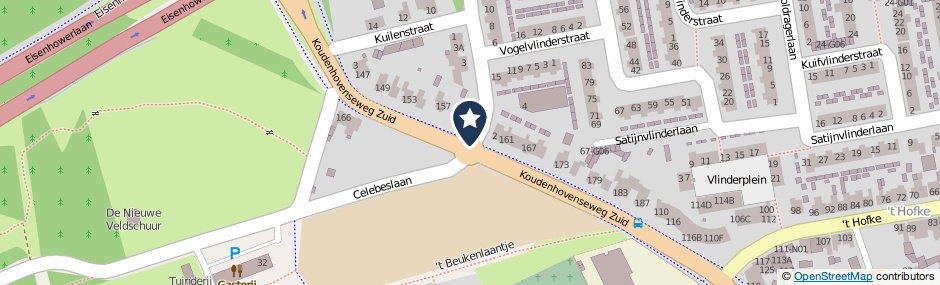 Kaartweergave Koudenhovenseweg Zuid in Eindhoven