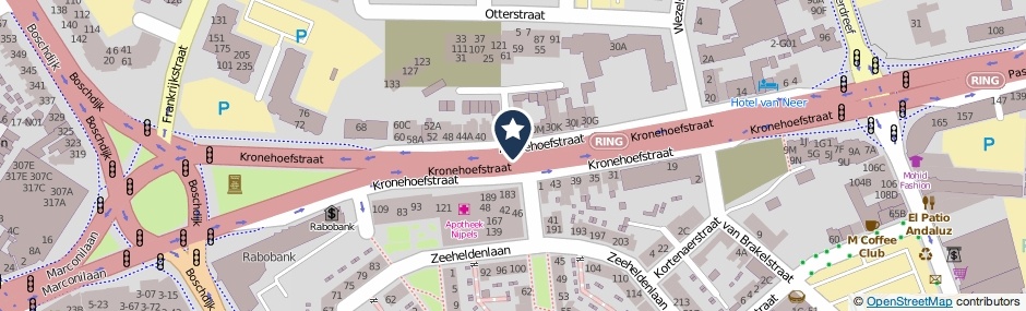 Kaartweergave Kronehoefstraat in Eindhoven