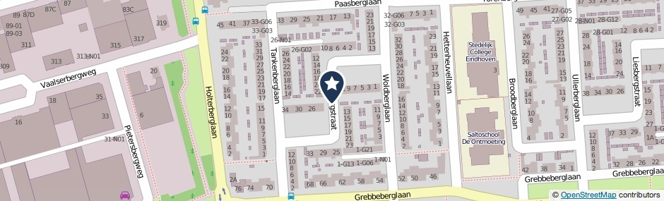 Kaartweergave Kuiperbergstraat in Eindhoven